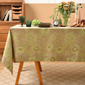 复古花卉提花桌布客厅电视柜布艺餐桌布
