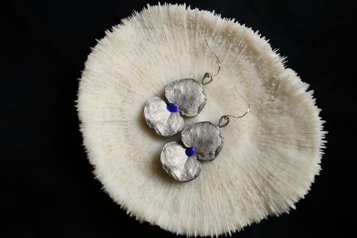 CHEZ BOQUE 庭园的馈赠系列原创手工925银植物肌理珐琅耳坠《空谷幽兰》 商品图1