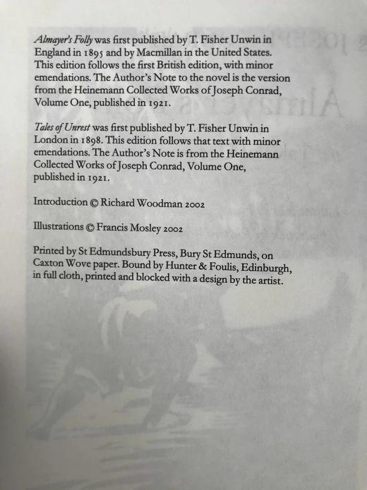 康拉德《阿尔迈耶的愚蠢》 12幅插图 精装大32开带书匣 商品图3