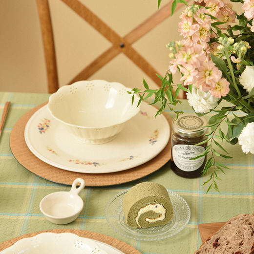 简约撞色格纹棉质桌布客厅电视柜布艺餐桌布 商品图1