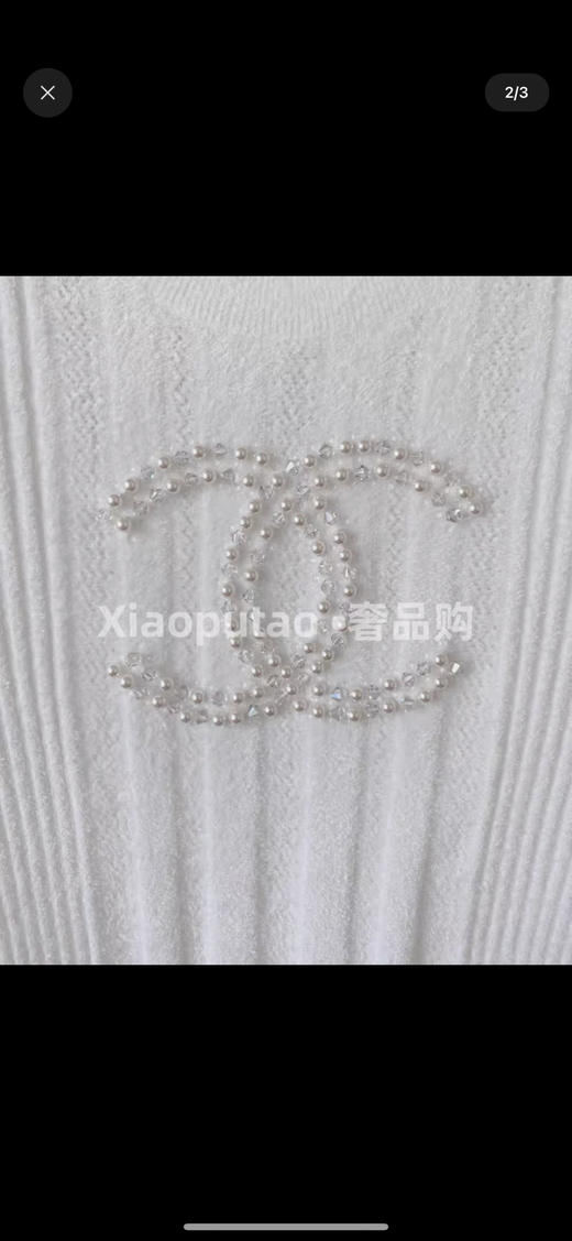 CHANEL/香奈儿 白色双C珍珠刺绣圆领上衣 S/3 M/3 L/2。 自己备注号码 商品图1