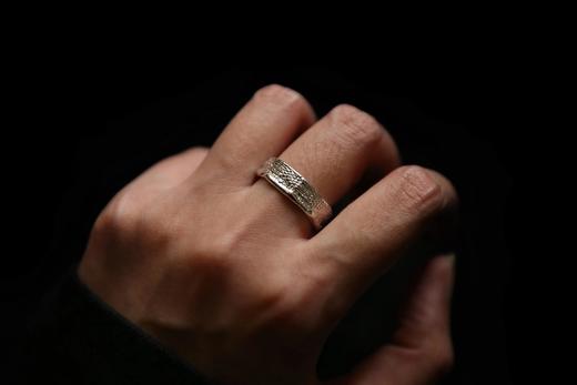 CHEZ BOQUE 冬日童话系列原创手工925银织物肌理戒指《穿针引线》 商品图1