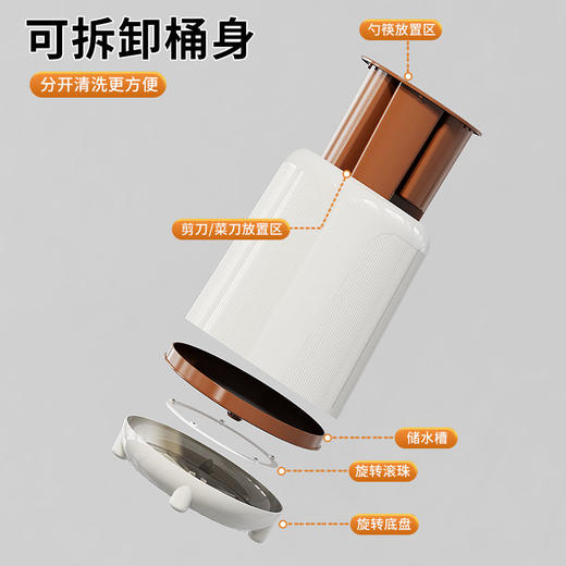 可旋转刀架厨房置物架筷子收纳筒筷子收纳盒刀具收纳架台面多功能 商品图3