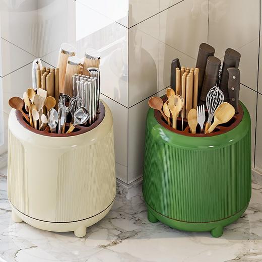 可旋转刀架厨房置物架筷子收纳筒筷子收纳盒刀具收纳架台面多功能 商品图5