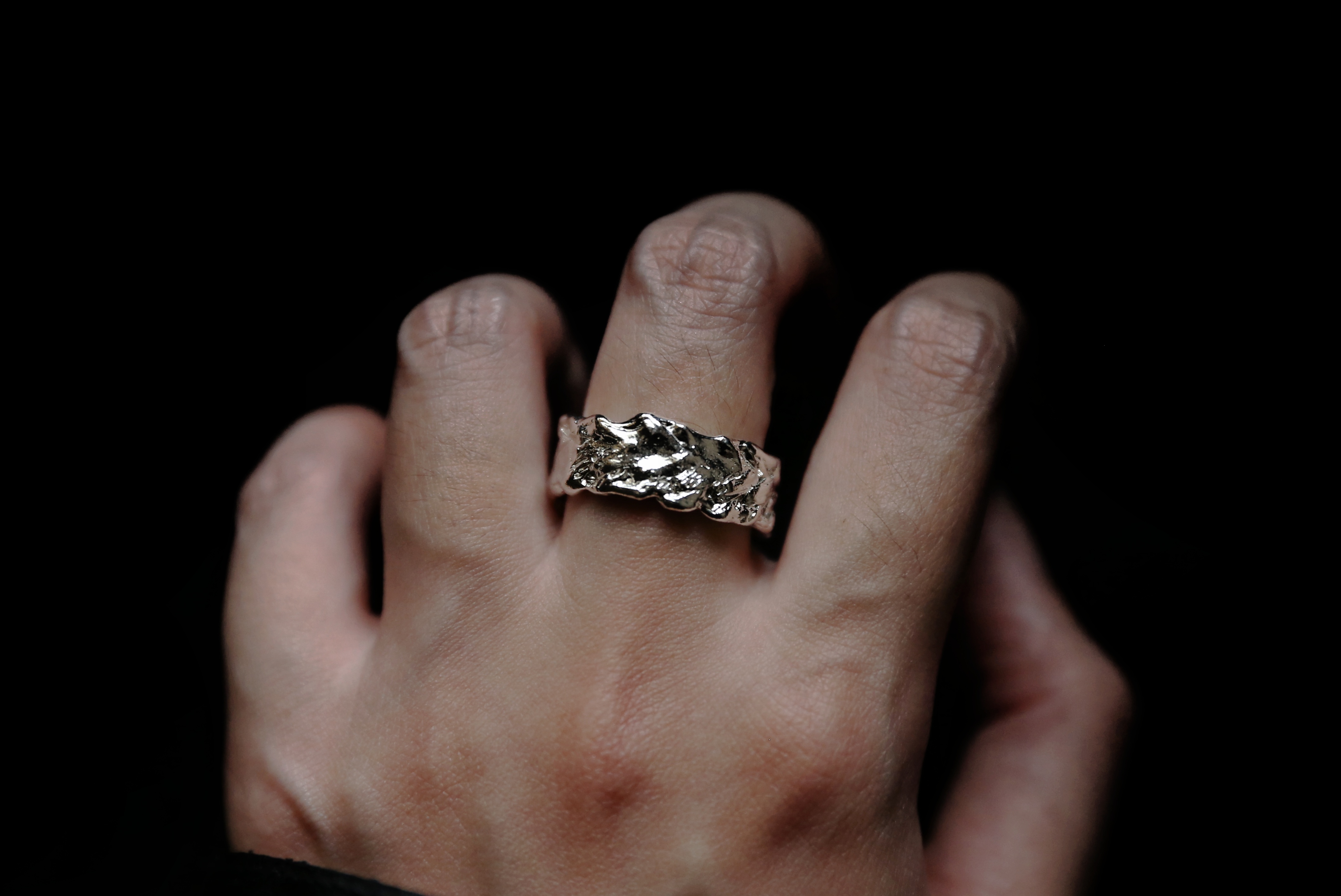 CHEZ BOQUE 冬日童话系列原创手工925银麦穗肌理戒指《麦田之歌》