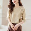 一字领中袖女上衣，七分袖秋装新款针织衫秋季半袖宽松小衫CC-16-2301 商品缩略图0