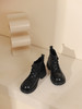 西村名物2023秋季新品圆头粗跟厚底增高裸靴系带短靴马丁靴X23DS46501 商品缩略图11