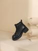 西村名物2023秋季新品圆头粗跟厚底增高裸靴系带短靴马丁靴X23DS46501 商品缩略图12
