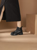 西村名物2023秋季新品圆头粗跟厚底增高裸靴系带短靴马丁靴X23DS46501 商品缩略图2