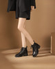 西村名物2023秋季新品复古圆头粗跟裸靴系带短靴马丁靴X23DS45441 商品缩略图2