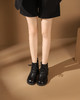 西村名物2023秋季新品复古圆头粗跟裸靴系带短靴马丁靴X23DS45441 商品缩略图3