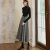 罗衣气质大摆褶皱半身裙2023秋冬新款毛呢通勤高腰裙子09634 商品缩略图1