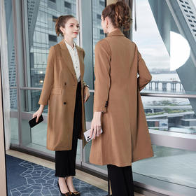 奢姿2025春季新款大码女装纽扣纯色外套胖mm大翻领气质时尚风衣3233102951