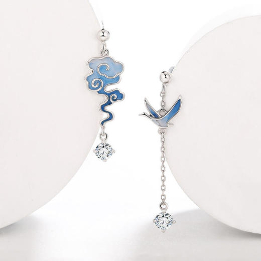 唯美中国风复古耳环烟雨江南耳钉宫廷如意流苏扇形耳坠古风系耳饰 商品图5