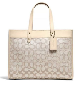 COACH象牙白拼藕粉C3282