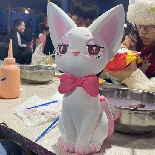 埃及吉吉猫石膏娃娃涂色diy陶瓷大号存钱罐手工彩绘白胚摆件网红 商品图9
