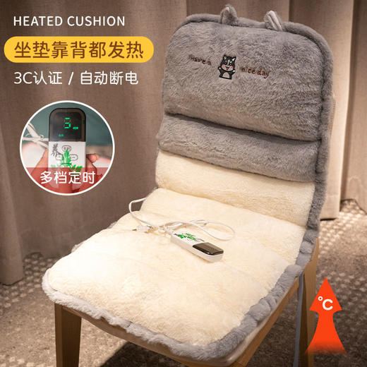 加热坐垫电热屁股垫子椅子腰垫椅垫办公室久坐护腰靠垫靠背一体 商品图2