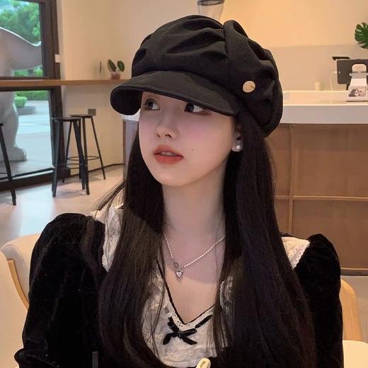 大码云朵帽子女褶皱包脸显脸小八角帽出游休闲韩版百搭素颜贝雷帽 商品图2