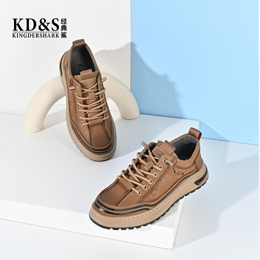 2023经典鲨男士新款户外行走潮流真皮舒适休闲鞋KW265-334051 商品图2
