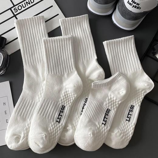袜子男款中筒袜ins潮白色运动长袜防臭透气秋冬季男士船袜 商品图9