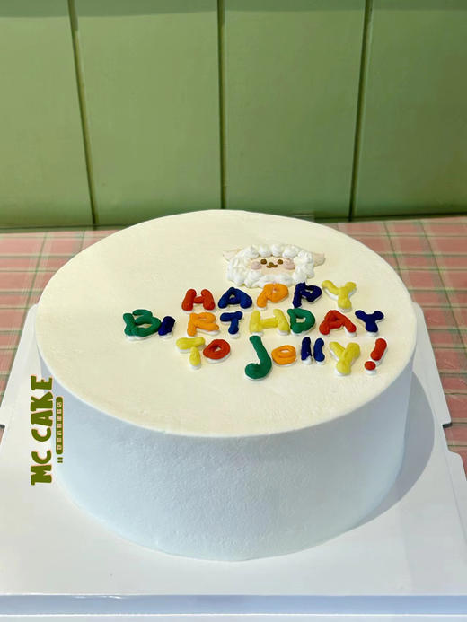 简约风 彩色字母 小羊头像手绘蛋糕 商品图1