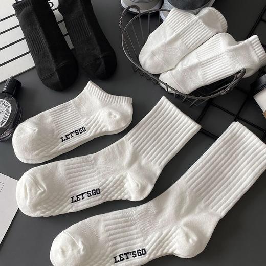袜子男款中筒袜ins潮白色运动长袜防臭透气秋冬季男士船袜 商品图3