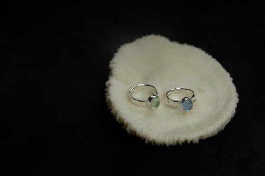 CHEZ BOQUE 冬日童话系列原创手工925银宝石戒指《极光》 商品图1