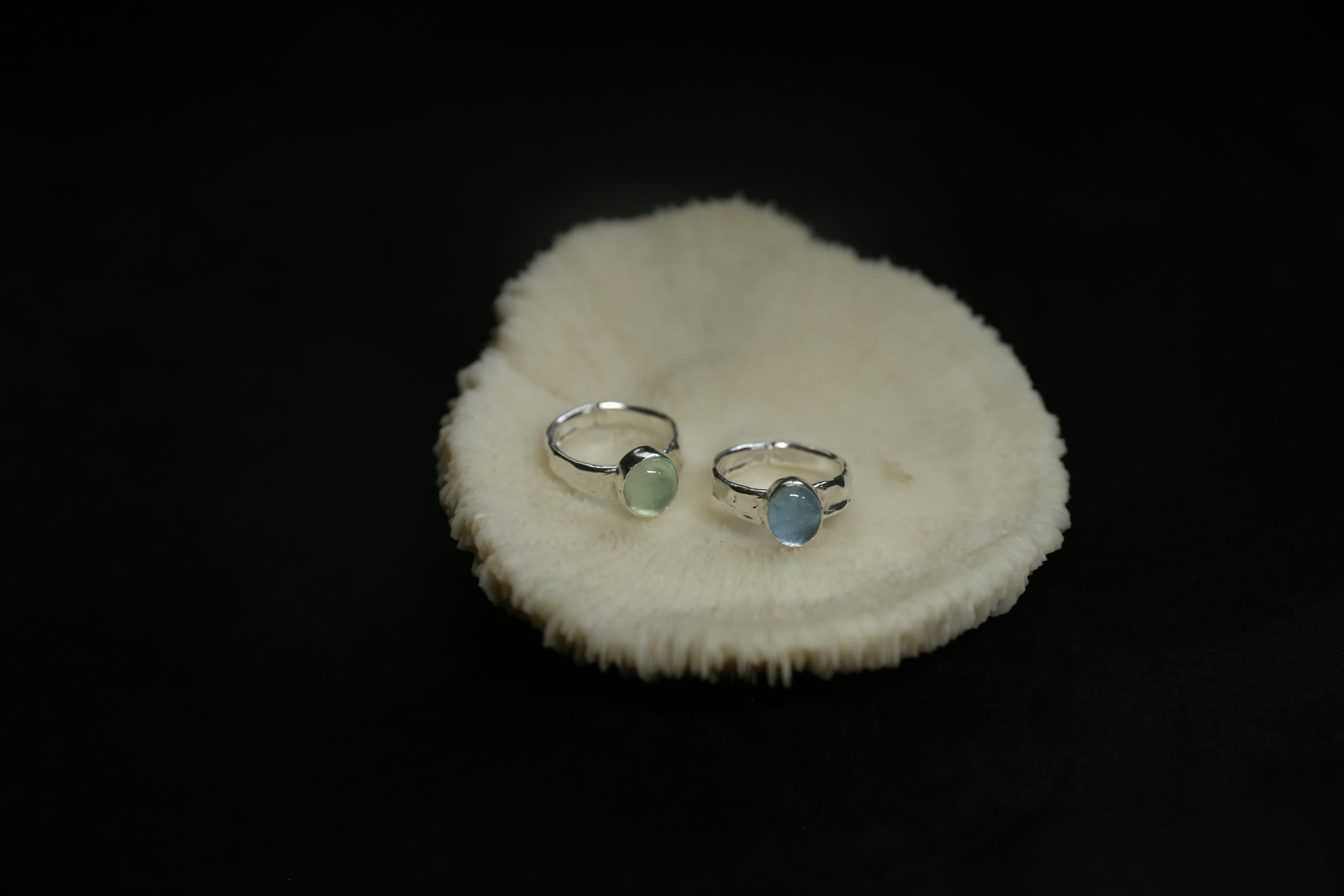 CHEZ BOQUE 冬日童话系列原创手工925银宝石戒指《极光》