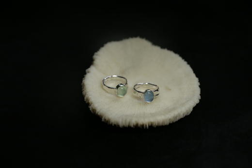 CHEZ BOQUE 冬日童话系列原创手工925银宝石戒指《极光》 商品图0