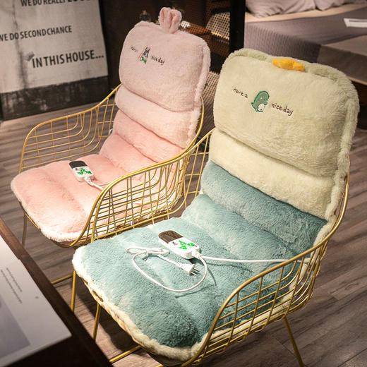 加热坐垫电热屁股垫子椅子腰垫椅垫办公室久坐护腰靠垫靠背一体 商品图4