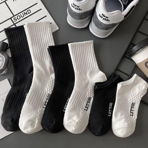 袜子男款中筒袜ins潮白色运动长袜防臭透气秋冬季男士船袜 商品图4