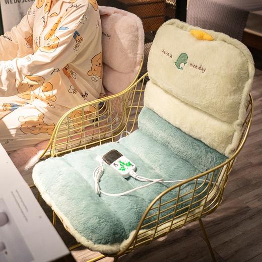 加热坐垫电热屁股垫子椅子腰垫椅垫办公室久坐护腰靠垫靠背一体 商品图3