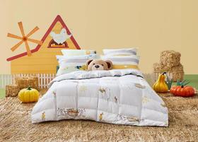 罗莱KIDS 欢乐农场聚暖鹅绒抱抱白鹅柔春秋被