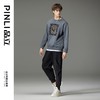 PINLI品立2023秋季新款男士上衣毛巾绣圆领套头卫衣潮BG233109001 商品缩略图8