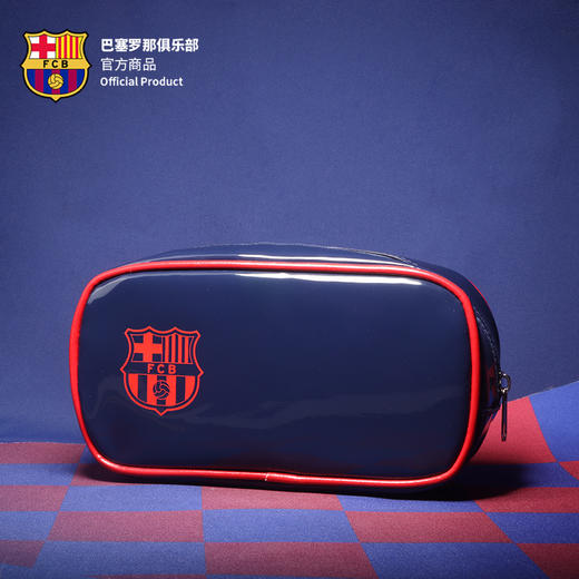 巴塞罗那俱乐官方商品 | 巴萨深蓝防水PVC便携收纳包笔袋球迷文具 商品图0