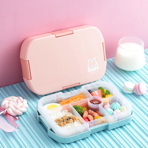 ALBB-INS网红儿童饭盒微波炉学生便当盒塑料分格午餐盒lunch box 商品图0