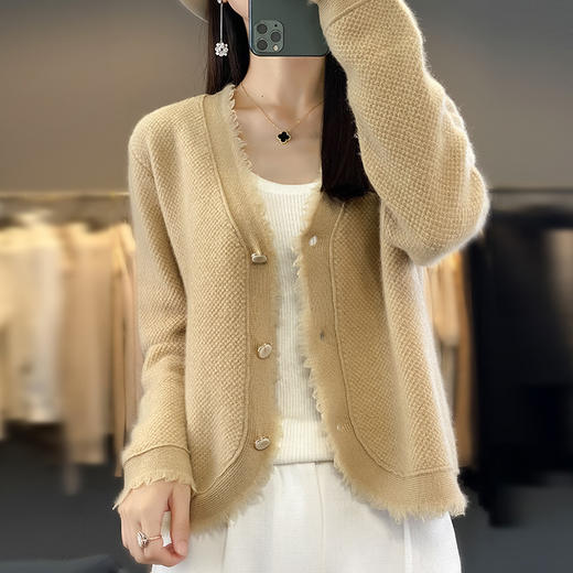 新款外搭针织衫潮法式小香风外套毛衣开衫洋气减龄外套 商品图1