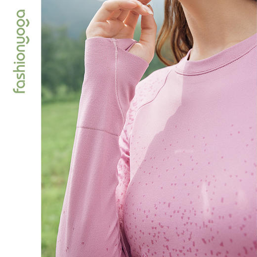 凡圣瑜伽Q弹渐变一体织运动长袖 F13385（不含胸垫） 商品图6