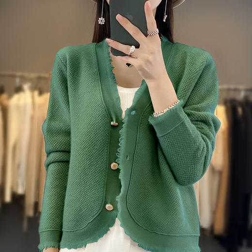 新款外搭针织衫潮法式小香风外套毛衣开衫洋气减龄外套 商品图2