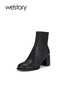 westory2023年秋季新品甜美秀气简约短靴中跟女靴S23DS83421 商品缩略图2