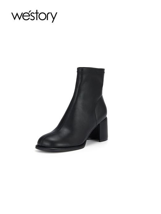westory2023年秋季新品甜美秀气简约短靴中跟女靴S23DS83421 商品图2