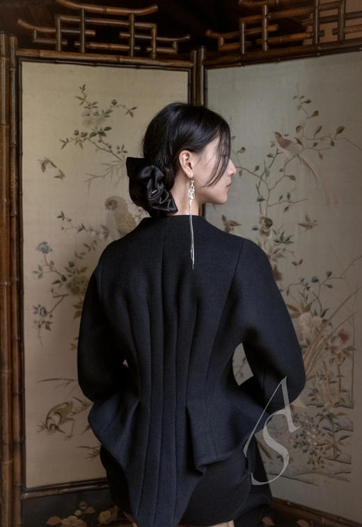 Ashlyn 雾灰提花/黑色PRINCE羊毛夹克 商品图4