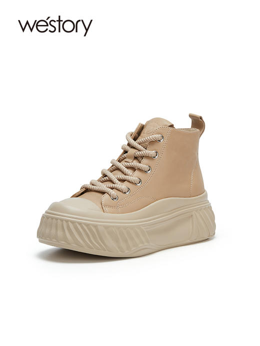 westory2023秋季新品松糕厚底增高时尚休闲板鞋高帮饼干鞋S23DS82931 商品图2