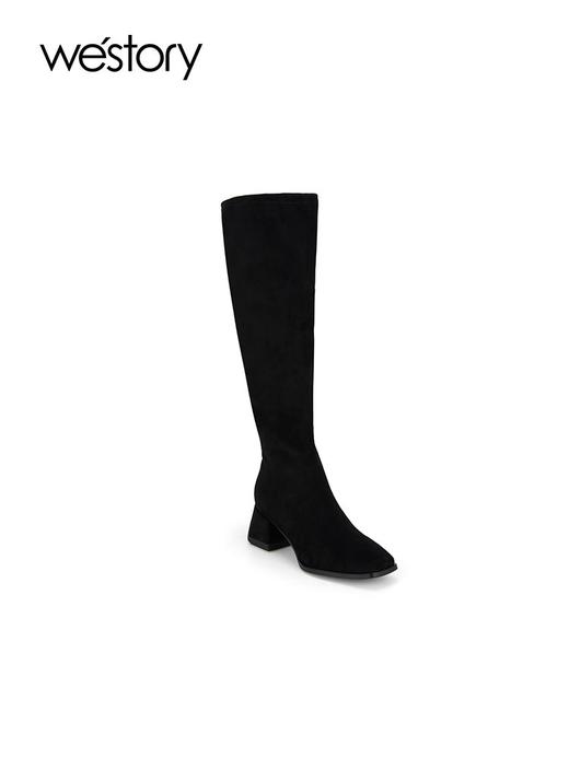 westory2023年秋季新品欧美高街出行时装靴粗跟长靴方头女靴S23DI83371 商品图2