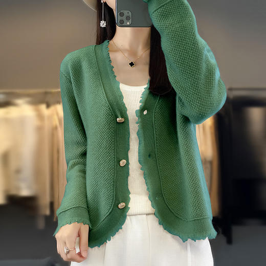 新款外搭针织衫潮法式小香风外套毛衣开衫洋气减龄外套 商品图3