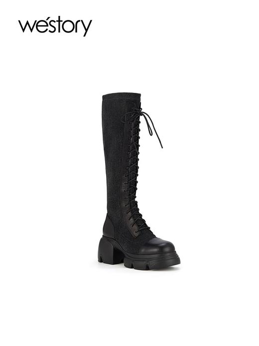 westory2023年秋季新品欧美高街出行时装靴粗跟长靴女靴S23DQ83461 商品图2