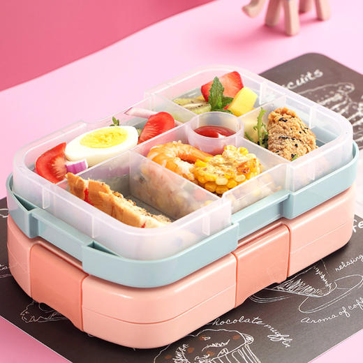 ALBB-INS网红儿童饭盒微波炉学生便当盒塑料分格午餐盒lunch box 商品图3