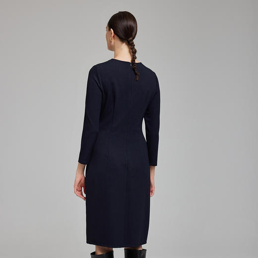 NG858斯尔丽2023秋季新款撞色小香风修身显瘦连衣裙 商品图1