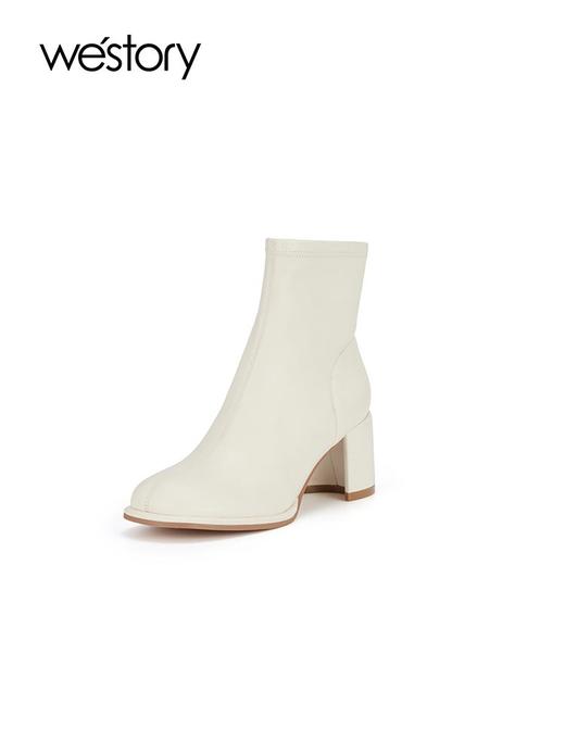 westory2023年秋季新品甜美秀气简约短靴中跟女靴S23DS83421 商品图1