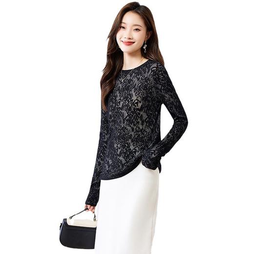 镂空羊毛针织打底衫，女一字肩上衣内搭春秋新款时尚百搭薄毛衣CC-AB707 商品图4